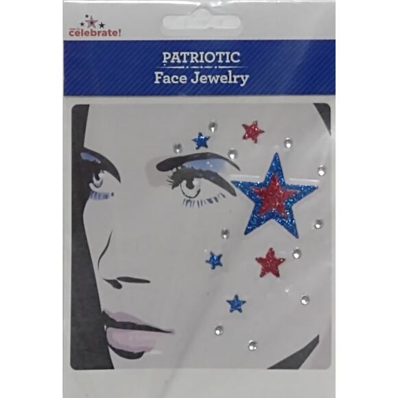 PATRIOTIC Face Jewelry 2 different sheets - Picture 2 of 5